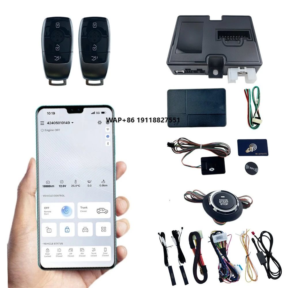 Control Remoto Universal para Automóvil OVI, Aplicación de Control Remoto, Botón de Encendido y Apagado del Motor, Sistema de Alarma para Automóvil sin Llave PKE, Kit de Arranque Remoto