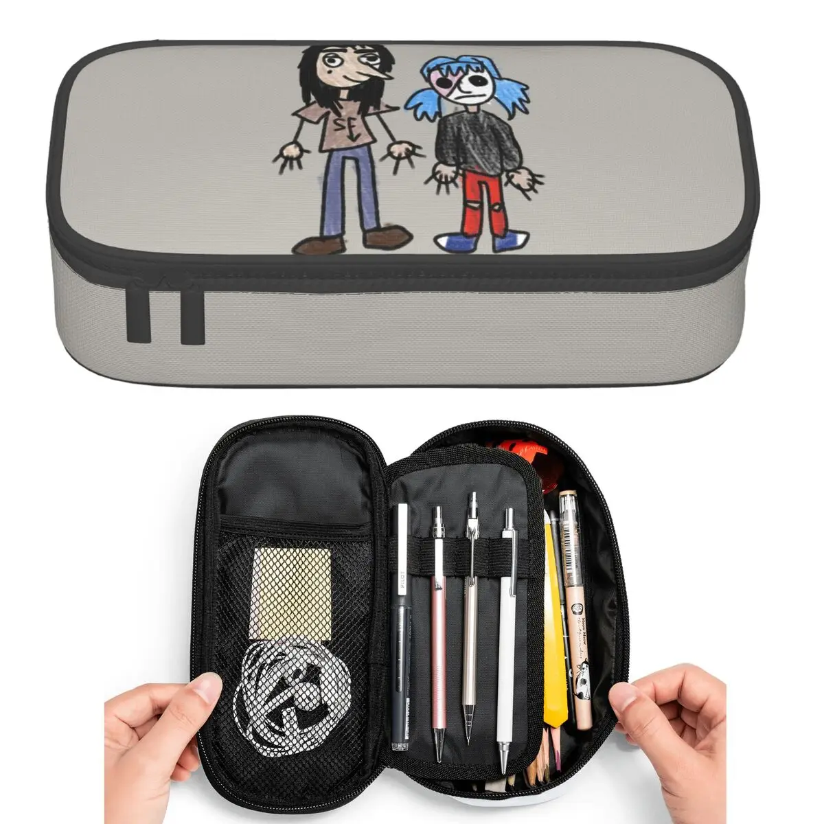 Fisher Mask Gothic Game Sally Face - Estuches para lápices para estudiantes, caja para lápices, bolsa para lápices de gran capacidad, soporte para bolígrafos