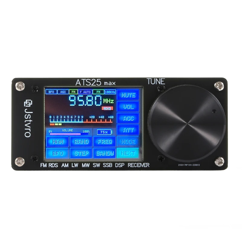 

ATS-25 Max Si4732 All Band Radio Receiver FM RDS AM LW MW SW SSB DSP Receiver + 2.4" Touch Screen + Touch Pen + Antenna + Manual