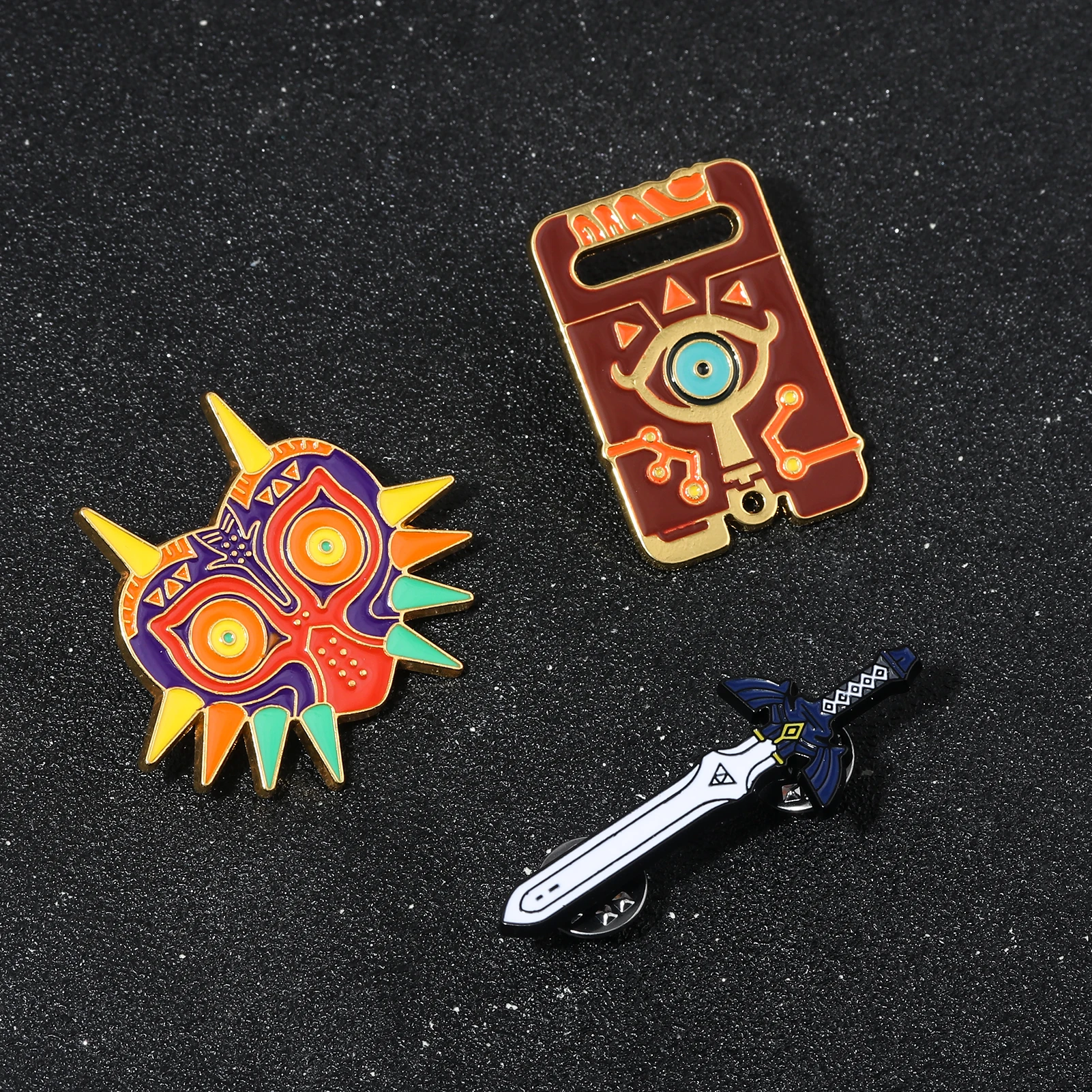 7 قطعة Zeldas Sheikah لائحة Hylian درع دبابيس بروش ماجورا قناع ماستر السيف شارة دبابيس التلبيب دبوس الجينز حقيبة قميص مجوهرات #3