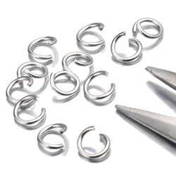200 Stück/Set 3/4/5/6/7/8/10mm Edelstahl Offene Einzelringe Biegeringe DIY Schmuckzubehör & Spaltringe für Schmuckherstellung