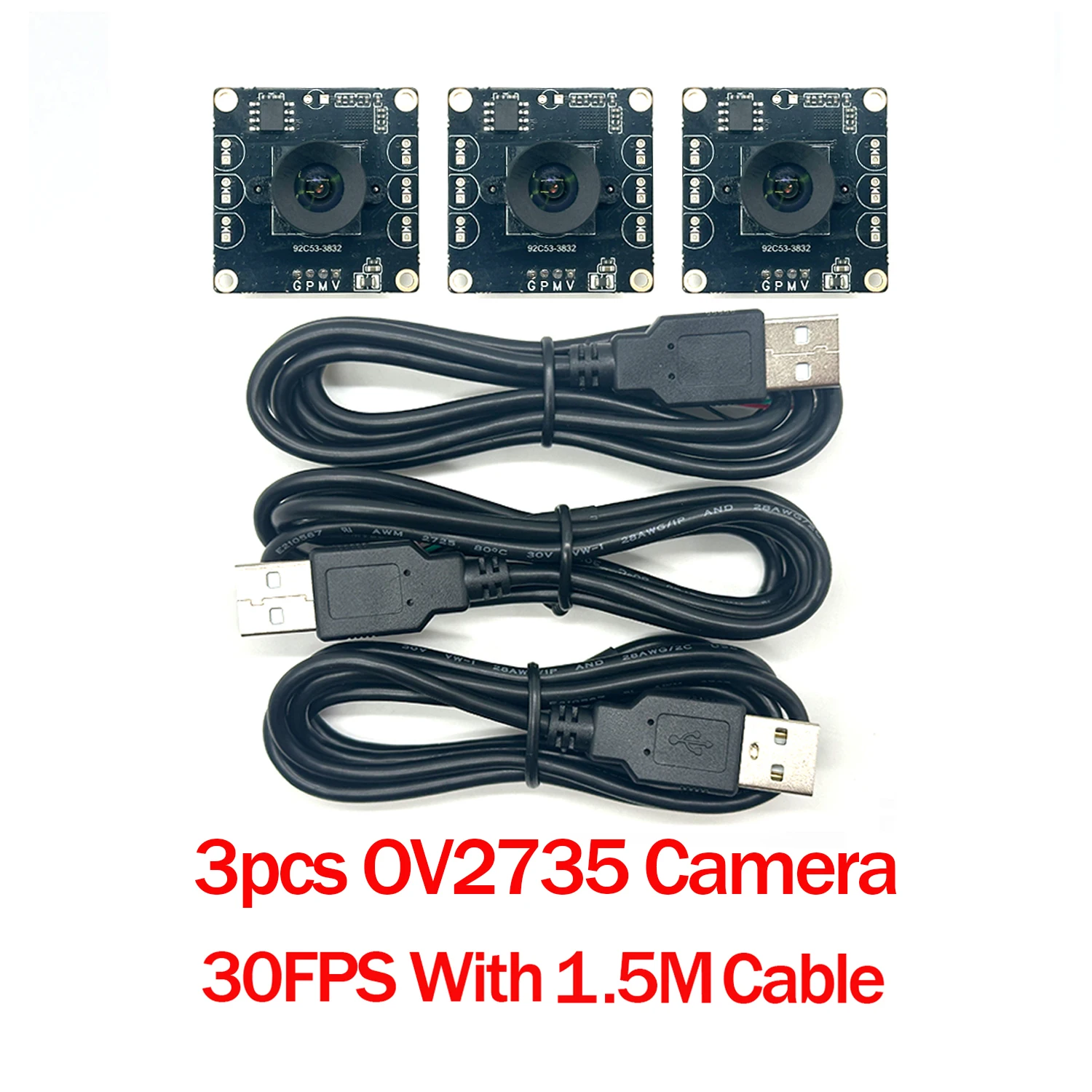 Modulo fotocamera USB IMX179/OV2735/OV9732 da 3 pezzi 100 °   30 FPS Nessuna distorsione compatibile per Autodarts.io Win Mac Linux Raspberry