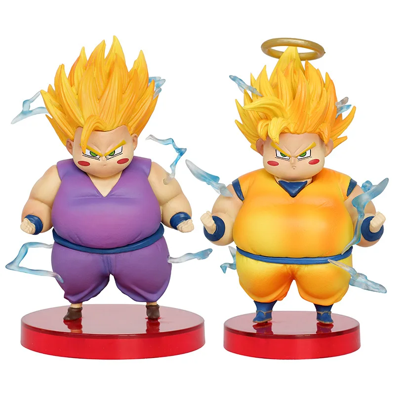 Figurine d'anime Dragon Ball, Son Goku, Son Gohan, version Q, figurine en PVC grasse, statue, modèle de collection, beurre, jouets cadeaux, 13cm