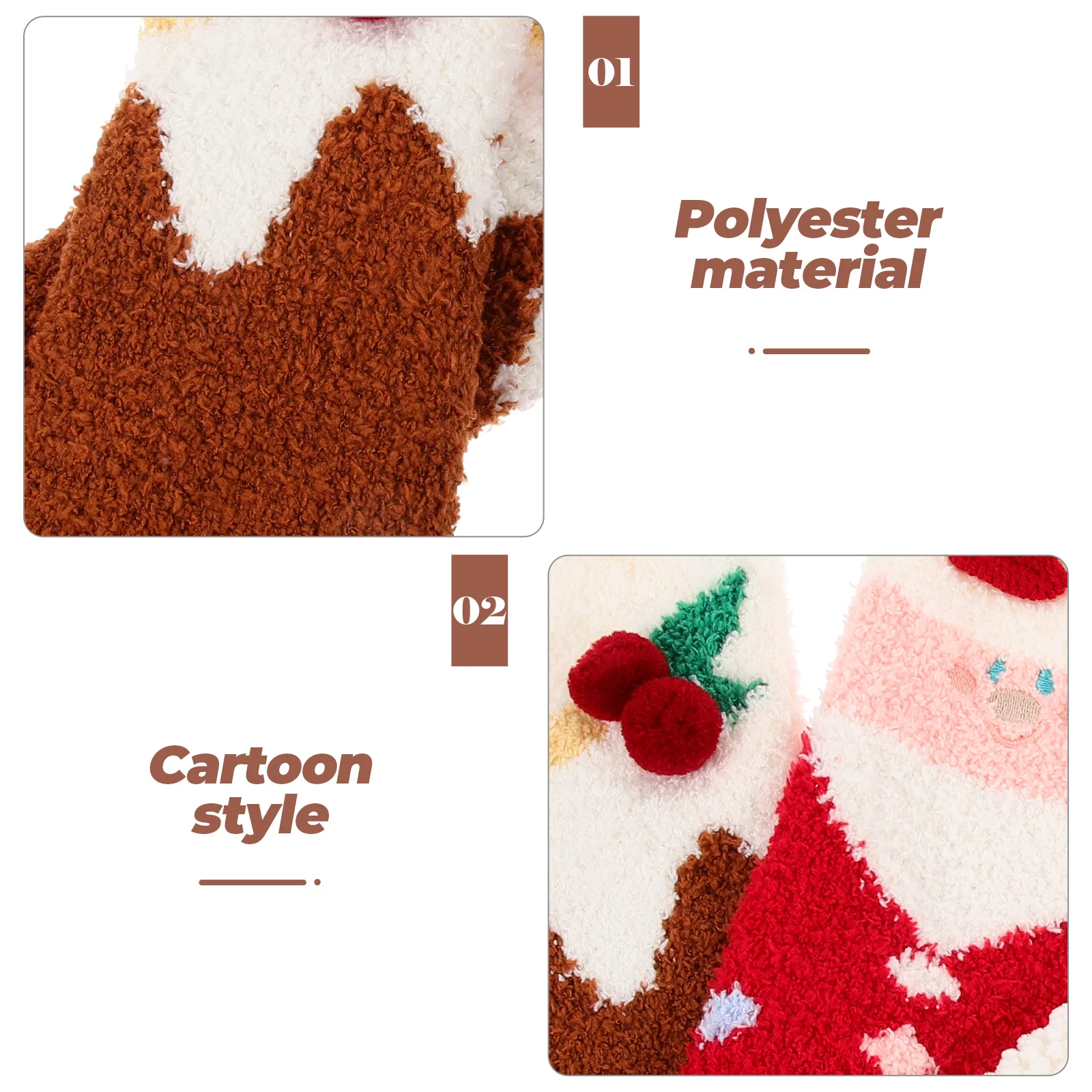 

4 пары теплых носков, женские рождественские носки, удобный дышащий полиэстер, милый подарок для друзей, семьи