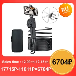 5.5 MM/8.5 MM 2.0MP 180 Graden Stuur Industriële Borescope Endoscoop Auto Inspectie Camera Met 6 LED voor iPhone Android