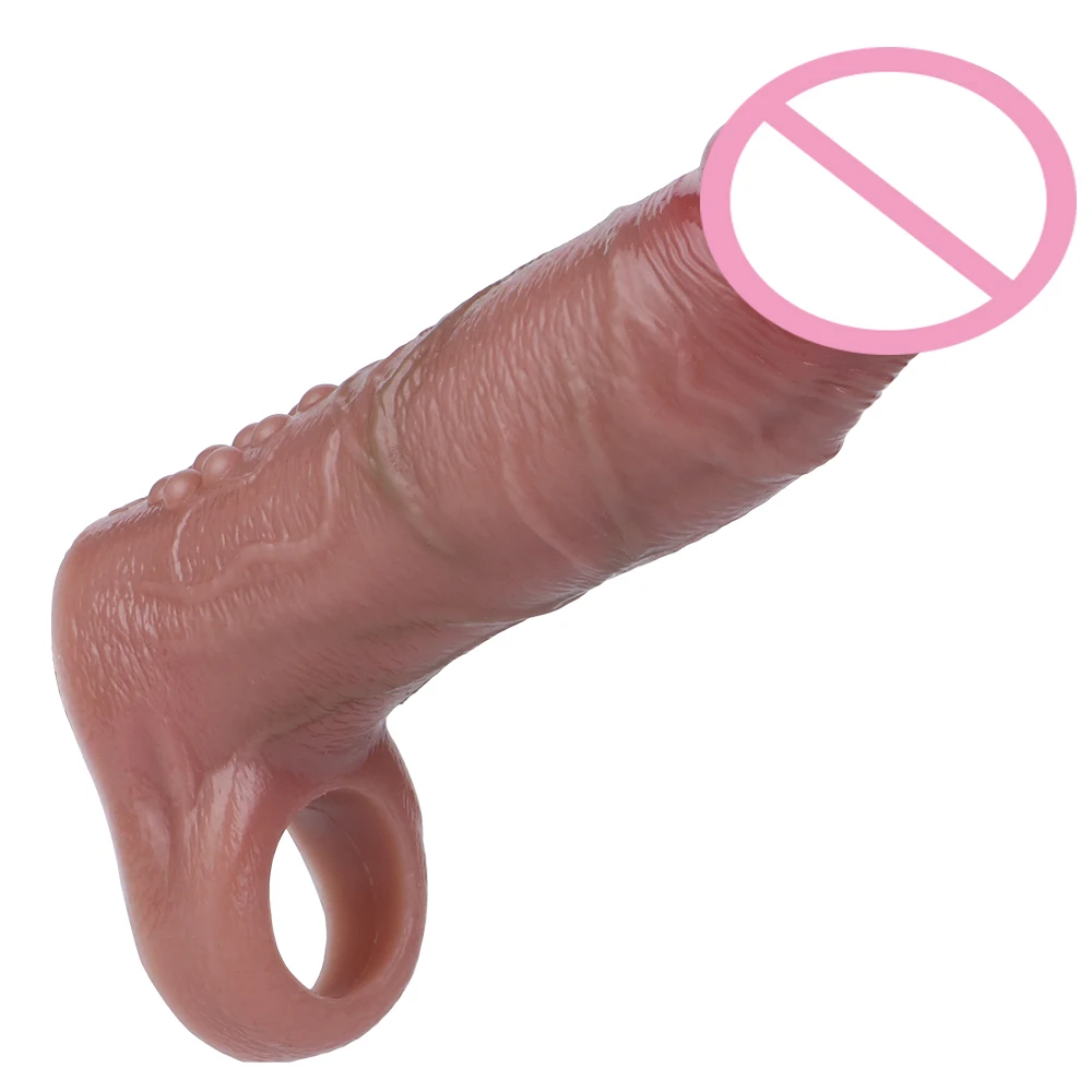 FRKO Riutilizzabile Reale Preservativo Giocattoli Del Sesso Per Gli Uomini Manicotto Del Pene Massaggio In Silicone Dildo Extender Ingrandimento Prodotti Per Adulti Guaina Del Rubinetto