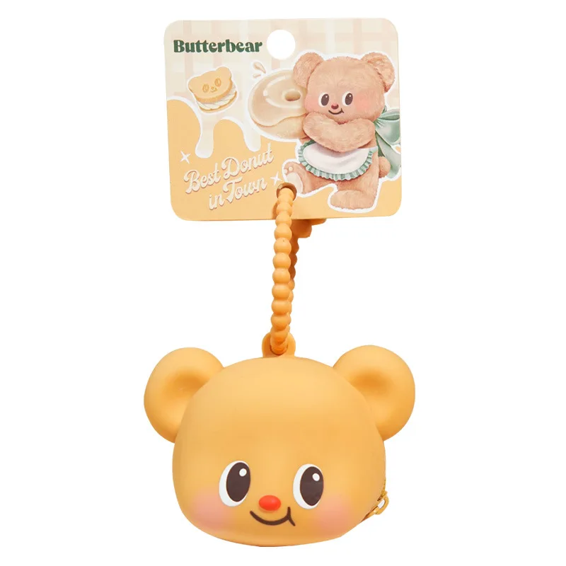 Exquisite Butter Bear Coin Wallet Earphone Bag Keychain Pendant