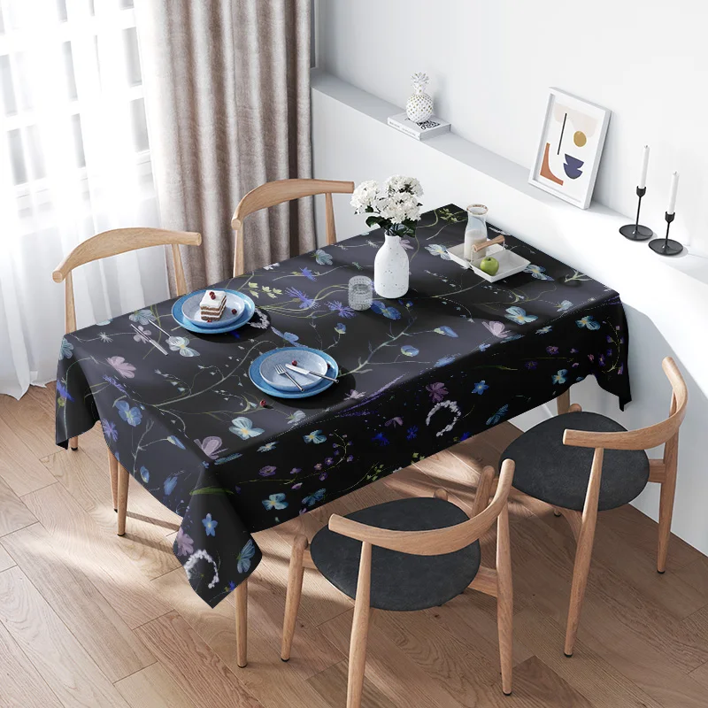 Waterproof Tablecloth Washable Floral Dining Table Cover Kitchen Party Decor Backdrop Washable Table Runner Home Table Setting
