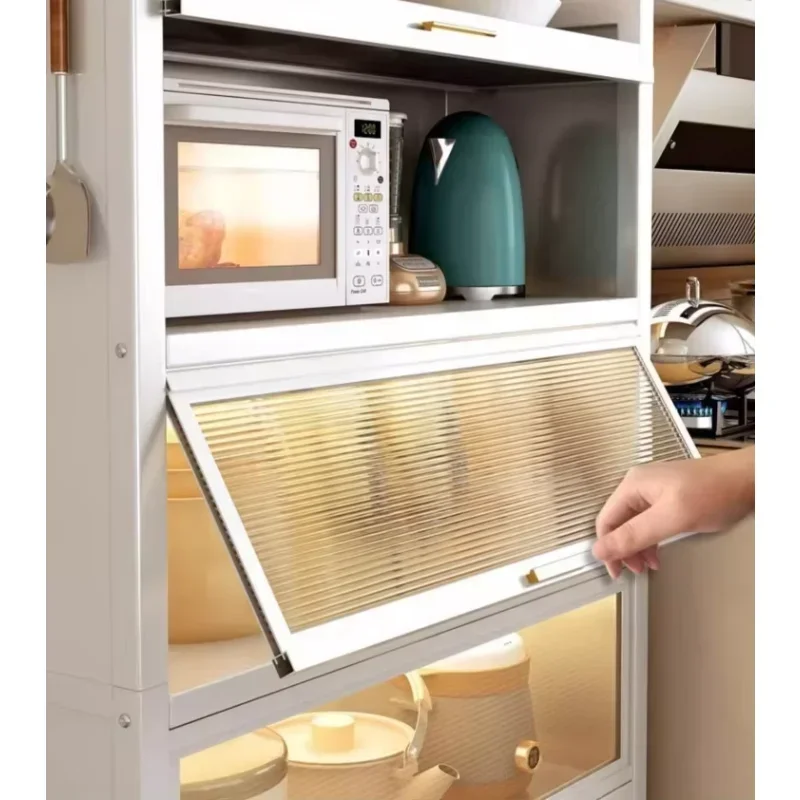 Hot Floor-to-ceiling Multi-layer Function with Cinet Doors Carbon Steel Storage Racks Cupboard Kitchen Living Room Dining Room