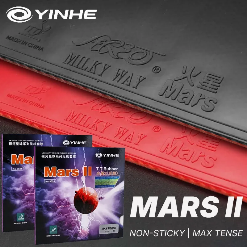 YINHE MARS 2 Table Tennis Rubber ITTF Non-Sticky Approved Ping Pong Rubber Topsheet with Pre-tuned Cake Sponge for Loop Driving