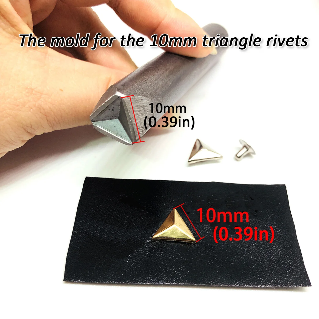 Triangular Rivets Mold Equilateral Triangle Hand Knock Mounting Mold Mounting Rod, Engraving Punch Shaped Rivet Mounting Tool