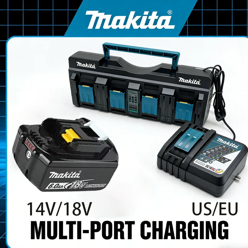 

Genuine Makita 18V 4 Slot Fast Battery Charger DC18RD for BL1860 BL1850 BL1030 BL1860B, 6.0Ah 5.0Ah 3.0Ah Li-ion Batteries