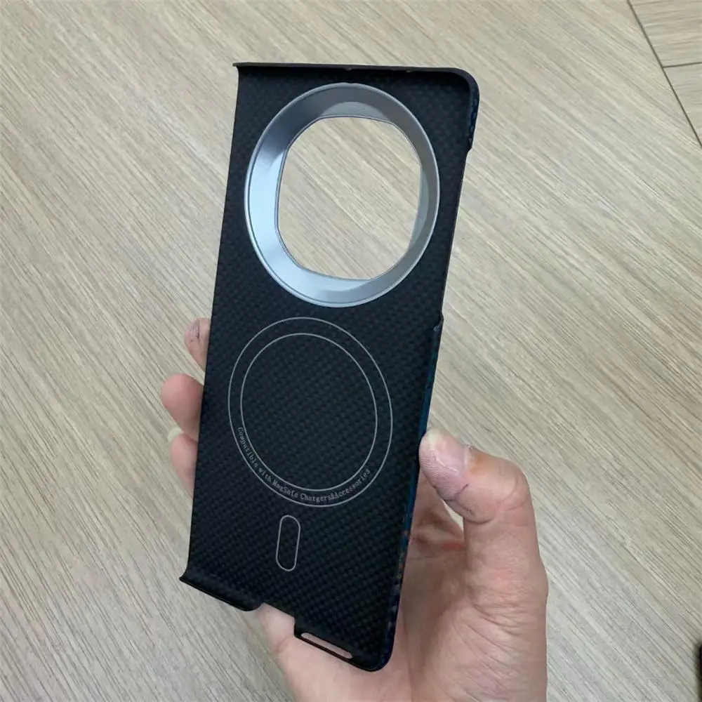 حافظة مغناطيسية فاخرة من ألياف الكربون الأراميد لهاتف هواوي ميت X6 Magsafe