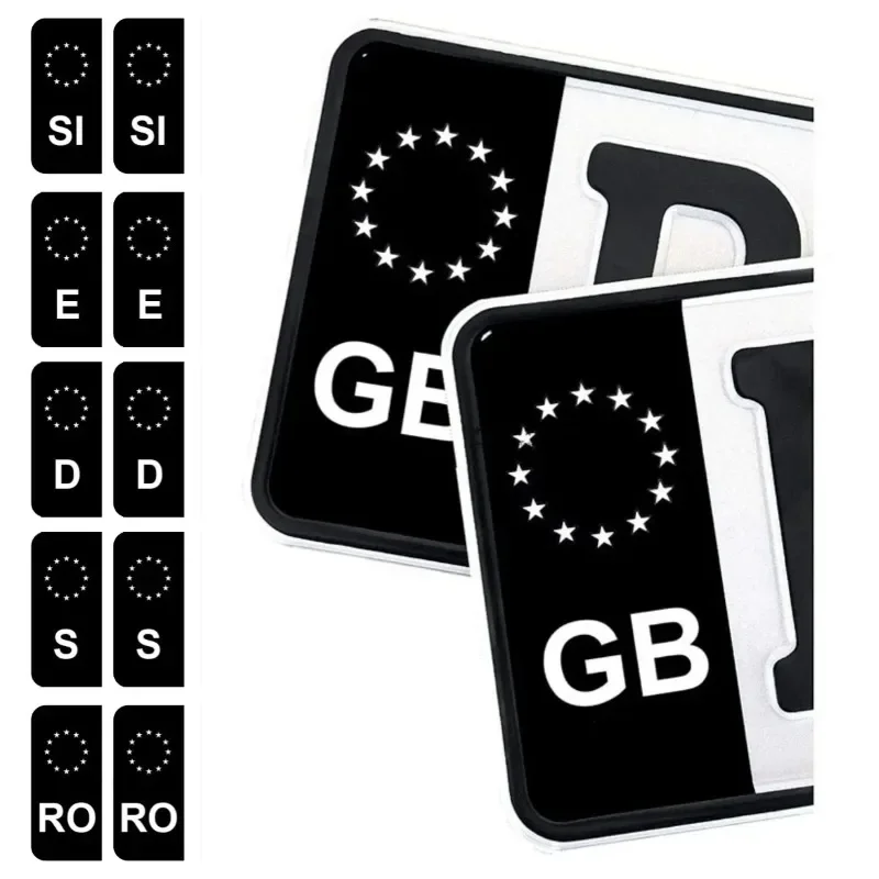 2Pcs/Set License Plate Vinyl Stickers Waterproof Scratch Resistant Weatherproof Decals for Truck SUV RV Bus Universal Car Decor