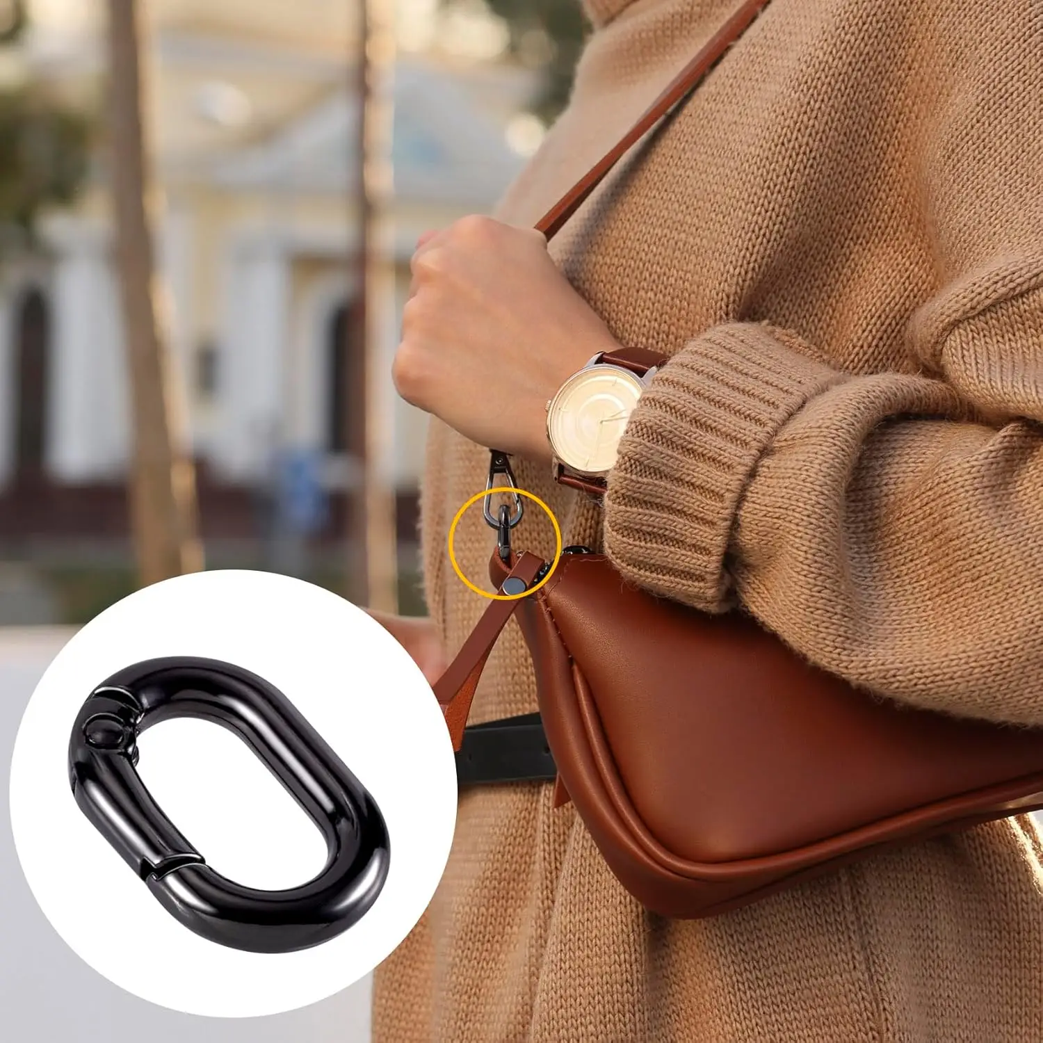 10 Stück Federschlüsselanhänger, ovale Ringe, Schnappverschlüsse, Schnallen, Zubehör für Taschen, Geldbörsen, Schlüsselanhänger, DIY, handgemachte Schmuckherstellung – Detail 5