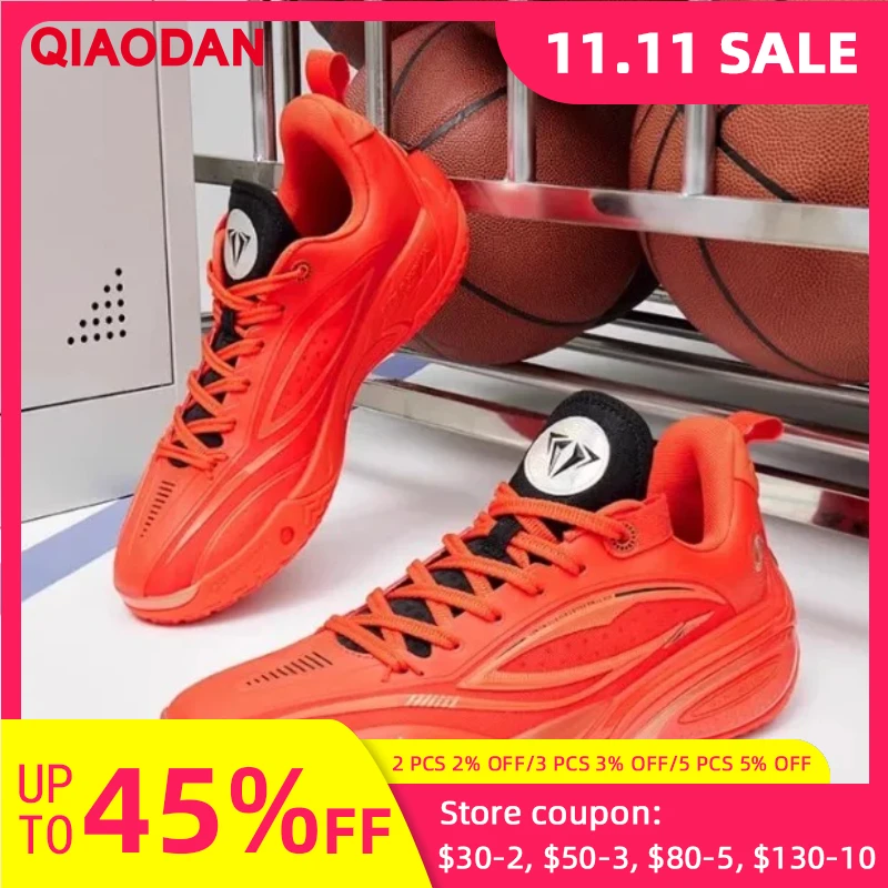 

QIAODAN DuYe PRO Men's 2025 Combat Durable Sneakers Low-top Support Anti-slip Sports Professional Basketball Shoes QXA013251101