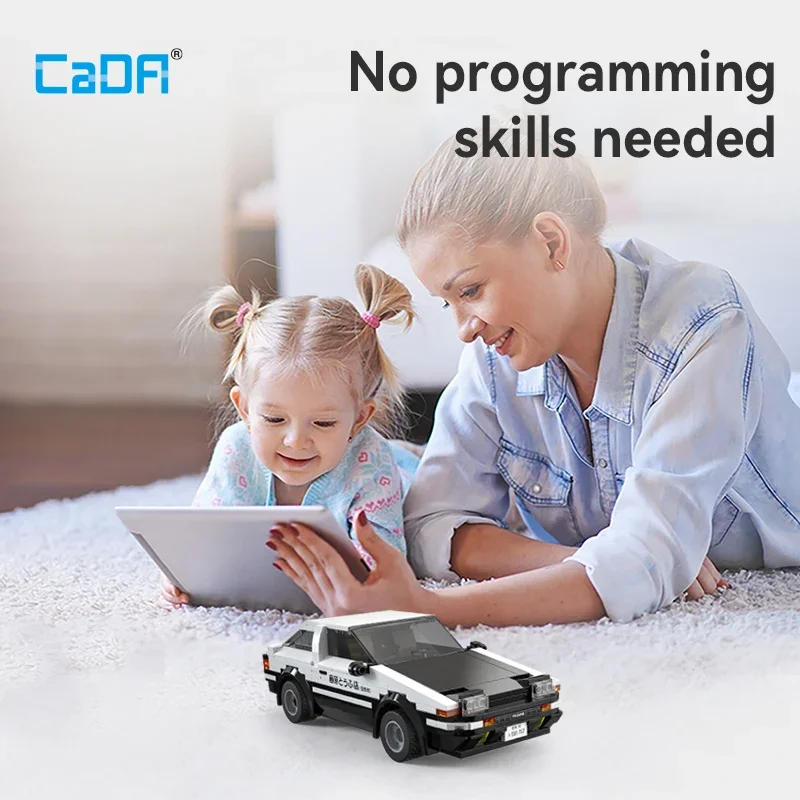 Cada New product 2025 City Technical RC Drift Racing Car Building Blocks AE86 Sports Car Bricks Adult Toys Festival Gifts