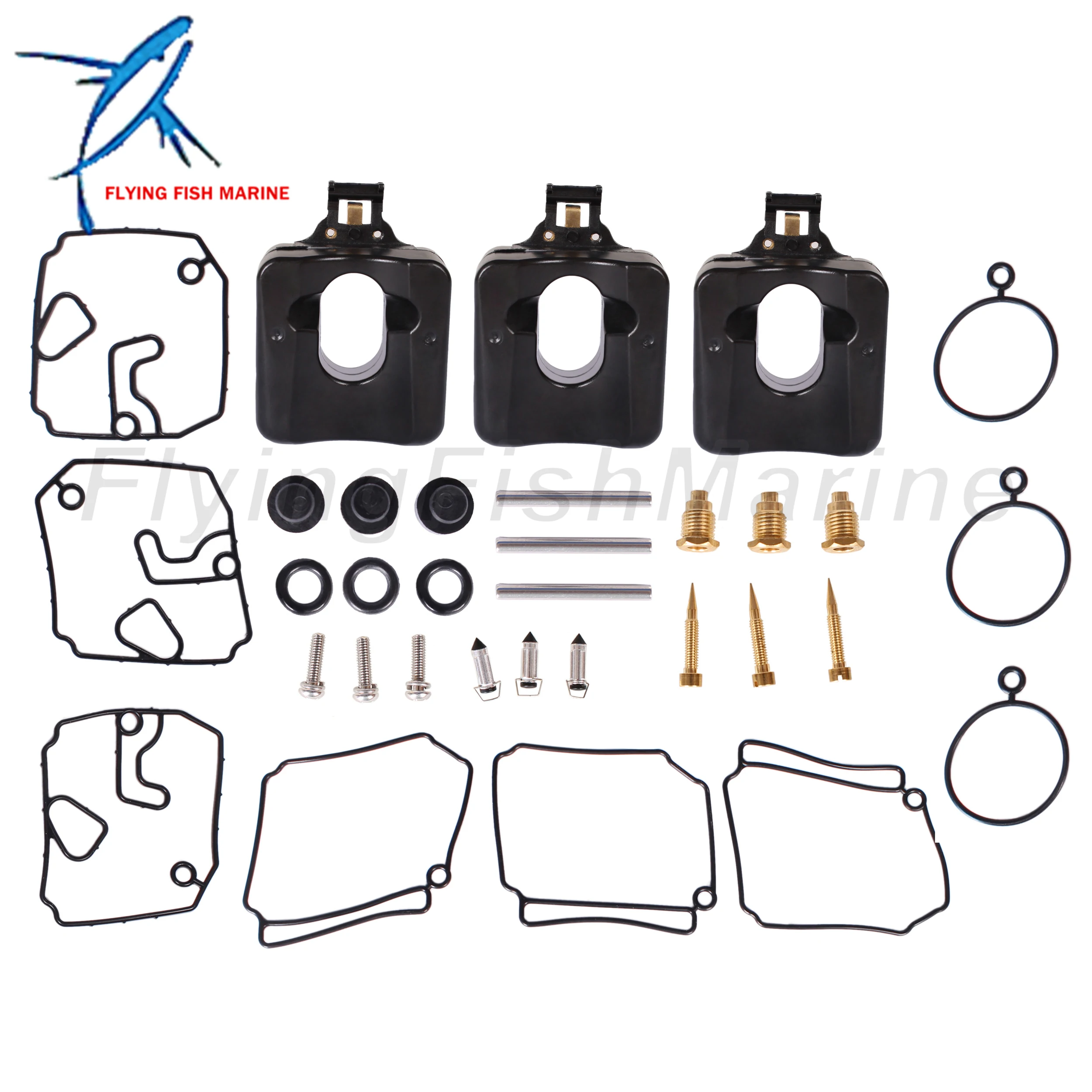 Boat Engine 6H4-W0093-02 03 04 18-7768 Carburetor Repair Rebuild Kit & Gasket for Yamaha 40HP 50HP, 8M6010313 for Mercury