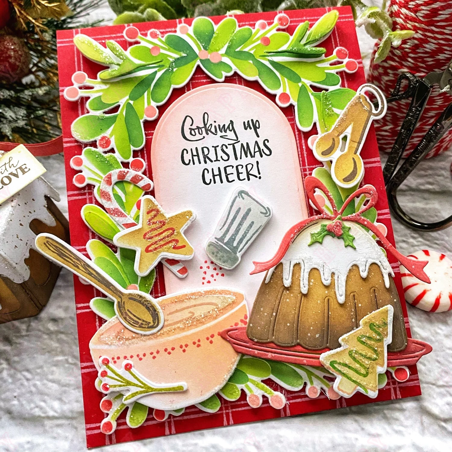 Weihnachten Pudding Schneiden Stirbt Briefmarken Schablone Sammelalbum Tagebuch Dekoration Schablone Präge Vorlage DIY Gruß Karte Handgemachte