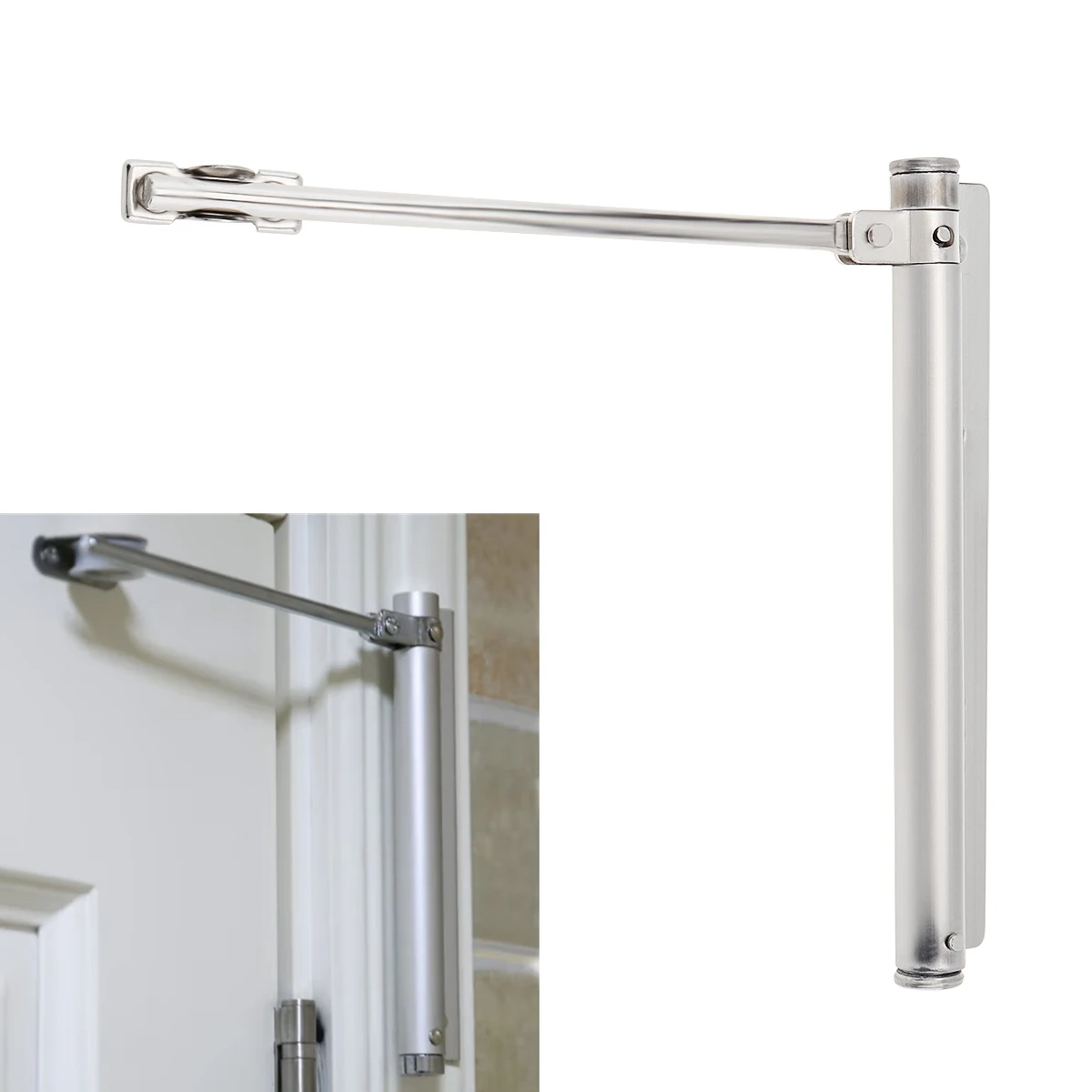 

Door Closers Stainless Steel Simple Automatic Door Closer Hinge Lightweight Buffer Closing Device for Residential Commercial