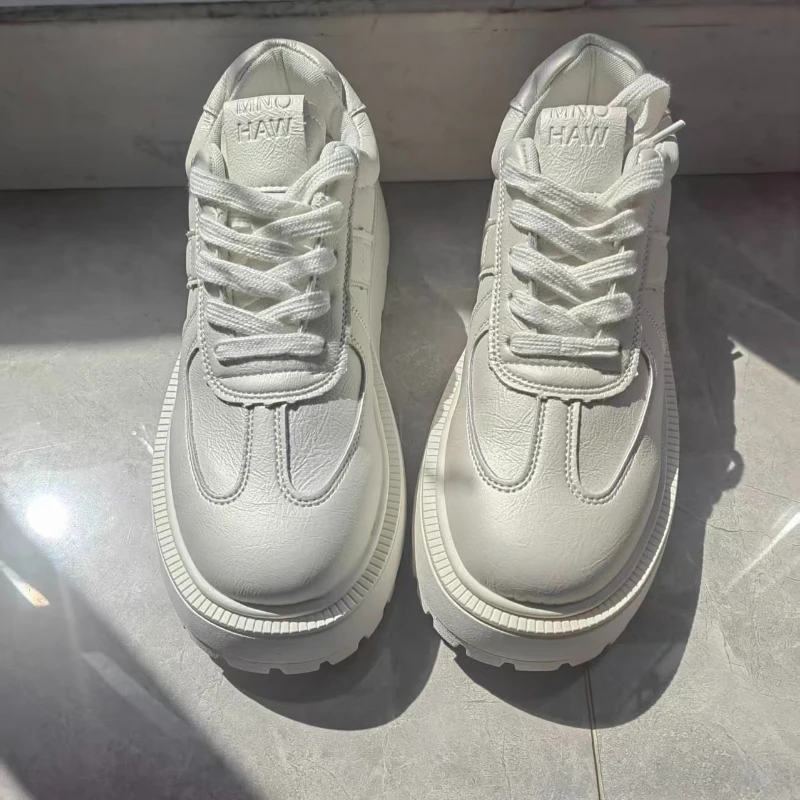 Women 6CM High Platform Sneakers Casual Outdoor Skateboard Shoes Comfortable Lace Up Chunky Sneakers Running Sports Shoes Female