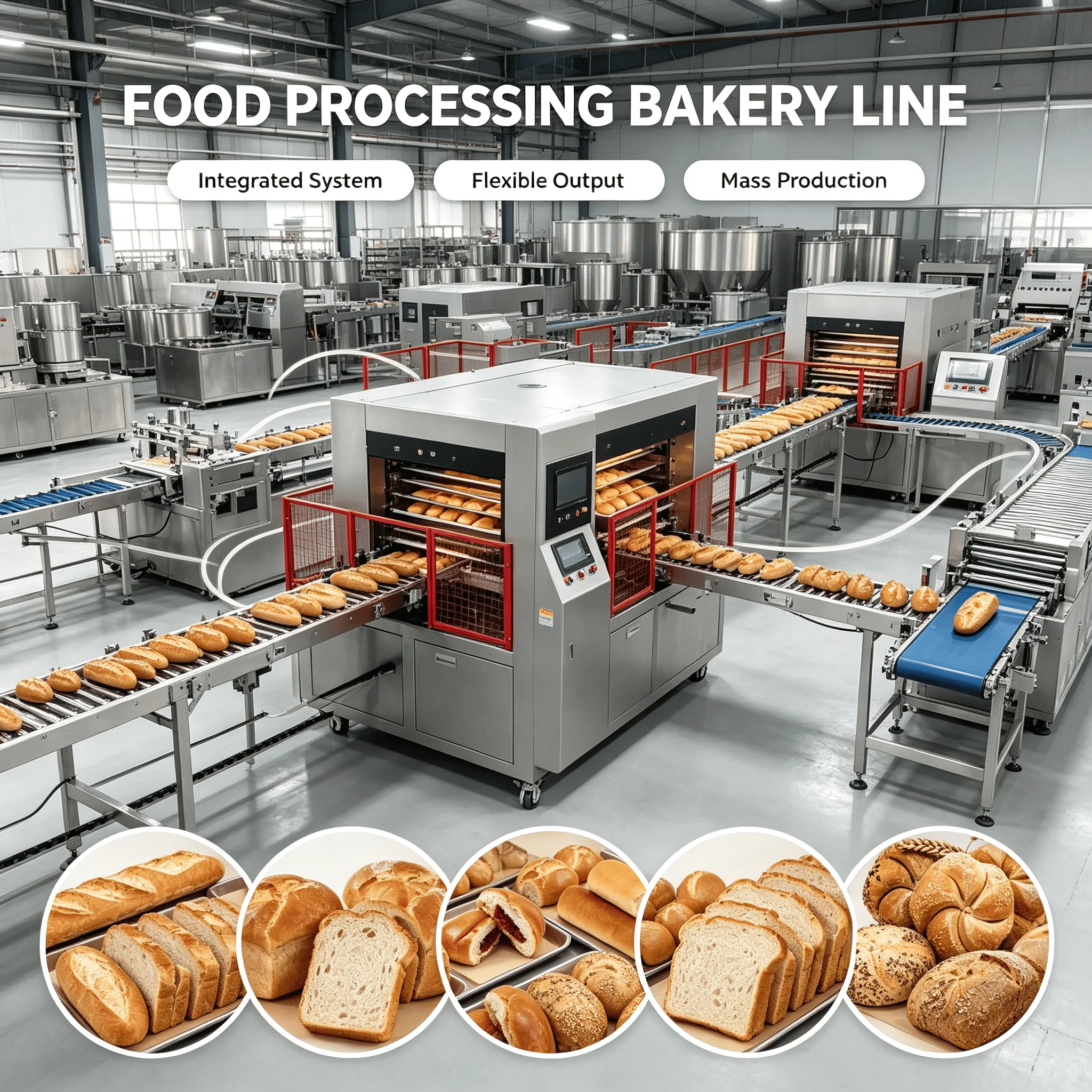 Commercial Bread Production Line Complete Bakery Set for Croissant Multi Flavor Pastry Customized