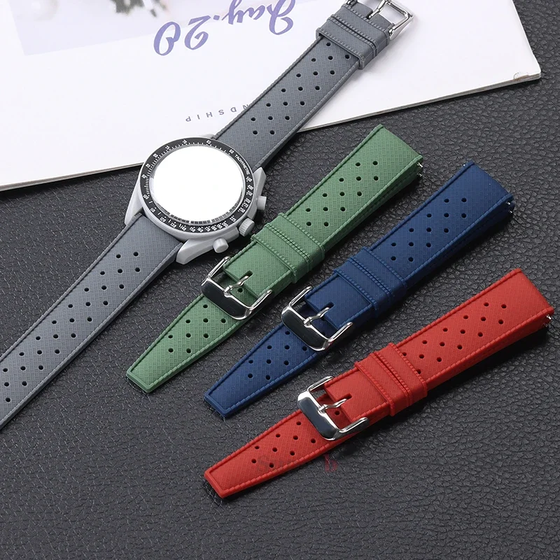 Tropical Silicone Strap 18mm 20mm 22mm Quick Release Watch Band Smart Watch Strap for Seiko for Citizen New Diving Bracelet