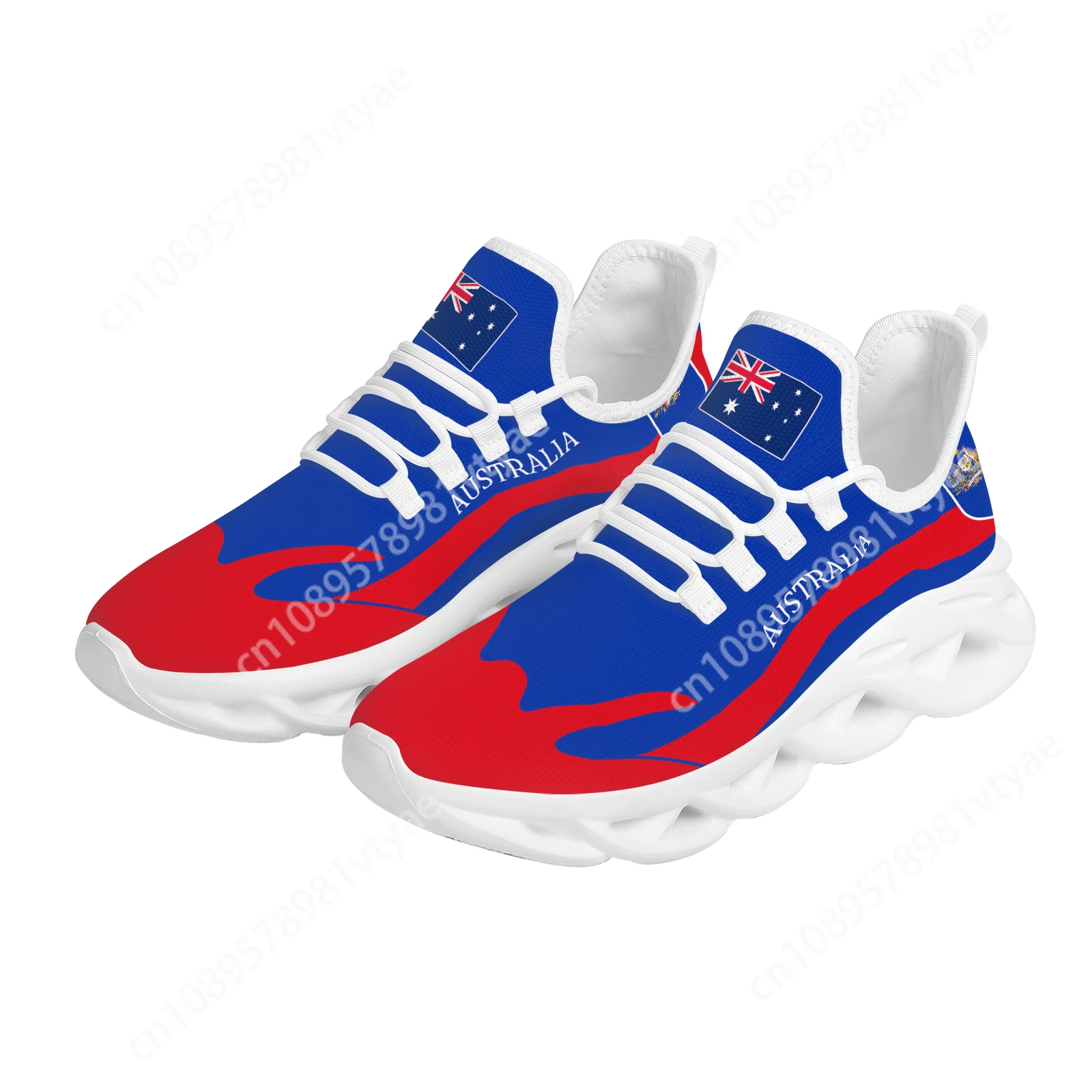 Zapatillas de deporte de malla cómodas con estampado de bandera de Australia, zapatos planos con plataforma transpirable, diseño de emblema nacional Emu, canguro hecho a medida