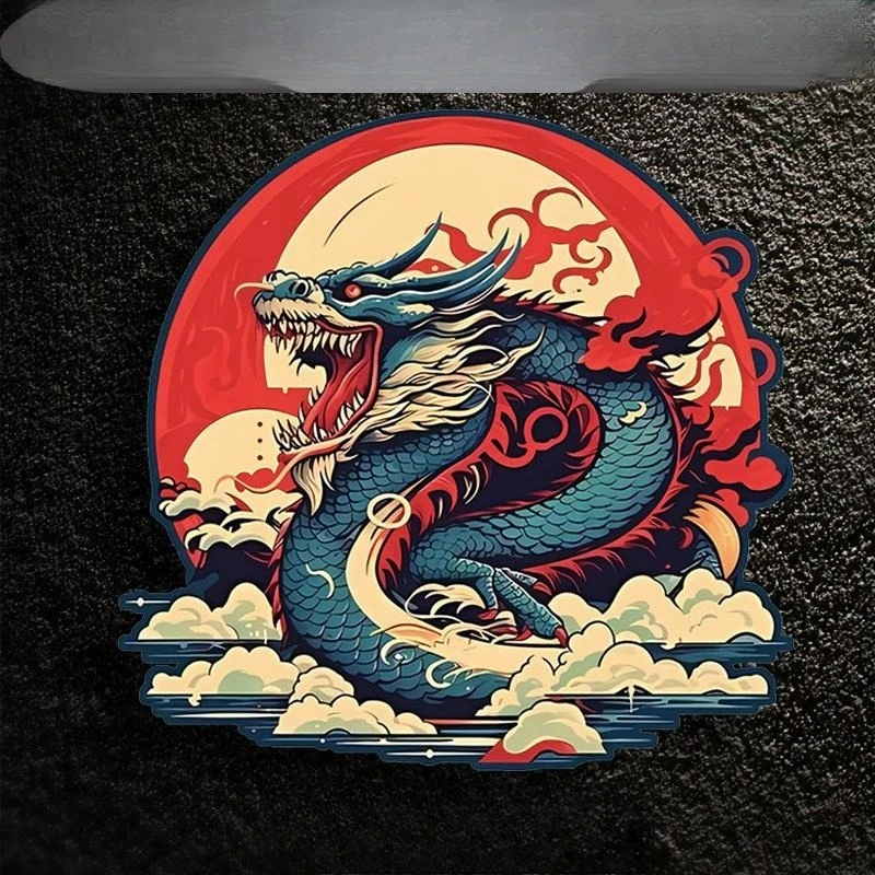 Waterproof Anti-Scratch Decal for Car Body Window Truck Van Decor1Pc Chinese Style Dragon Totem Vinyl Sticker,