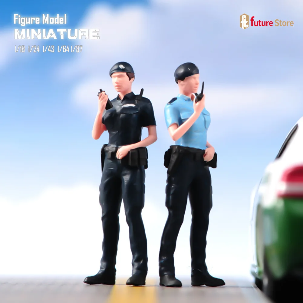 

Painted Miniature 1/87 1/64 1/43 1/24 1/18 Hong Kong Female Police Officer Figure Mini Figurines Doll Model Scene Prop Decor