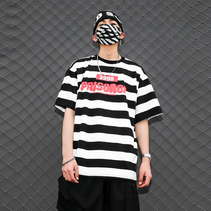 Summer 18ss Cotton Stripe Clown T Shirt Hip Hop Tops Swag Tees Men Casual Cotton Harajuku Streetwear Shirts Joker