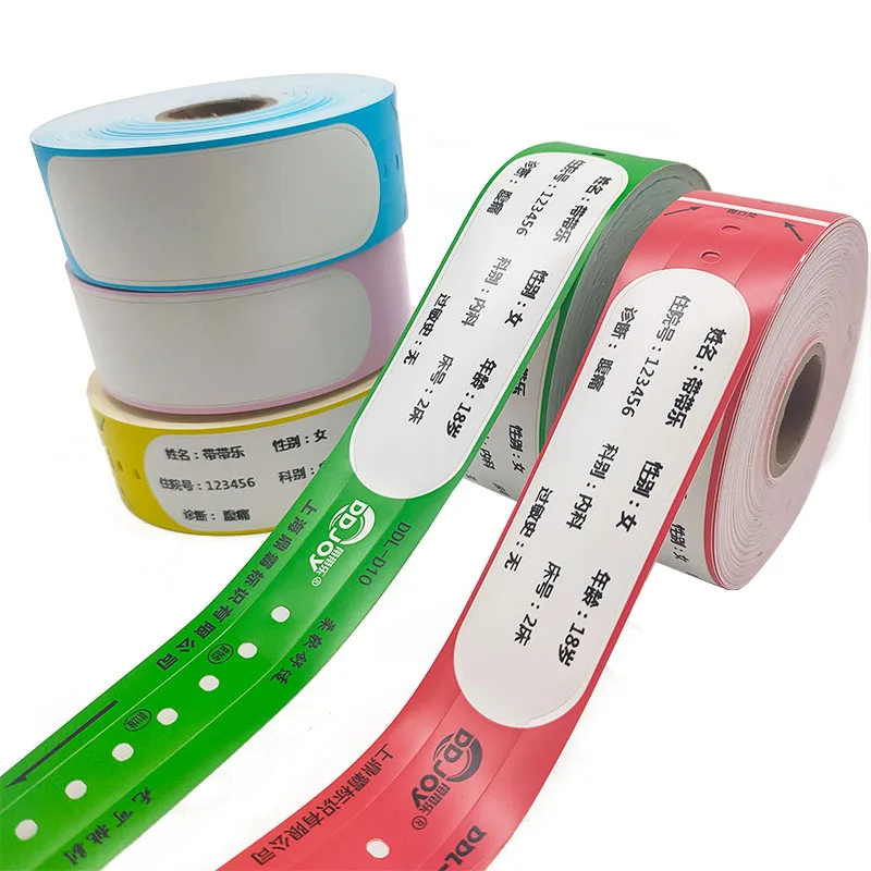 100pcs Printable Roll Wristbands , Thermal Paper Wrist Bands , QR Code Bracelets