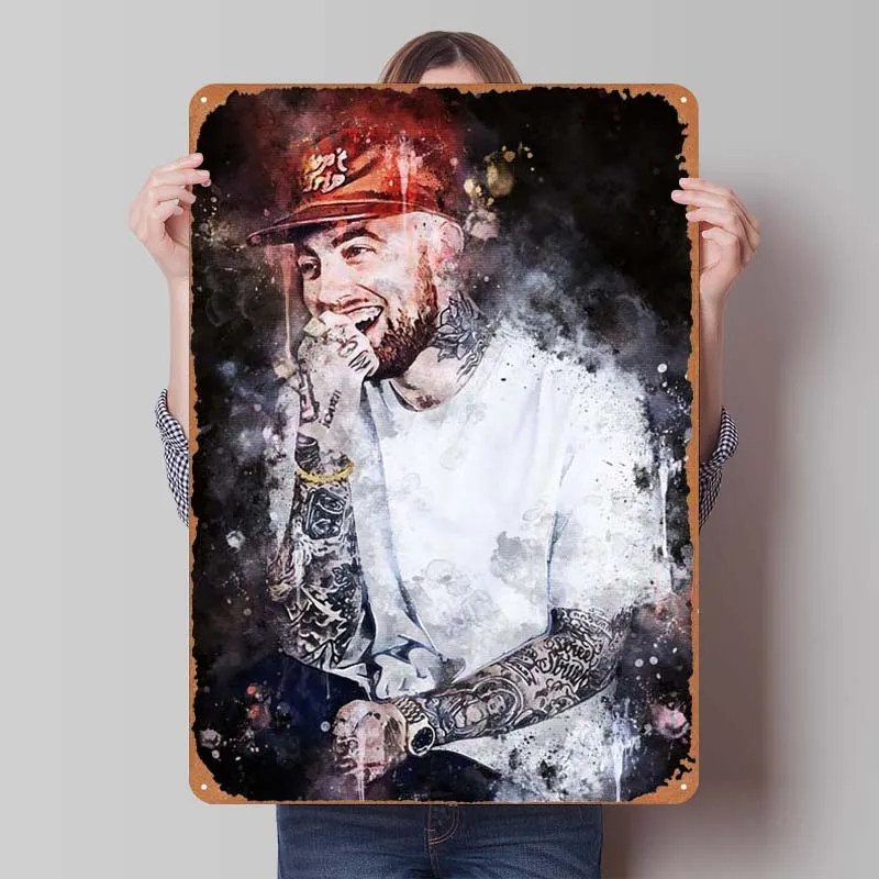 M-Mac Miller Rapper Metal Sign Music Poster Vintage Home Decor Items Custom Tinplate Signs for Wall Art Decoration Art of Murals