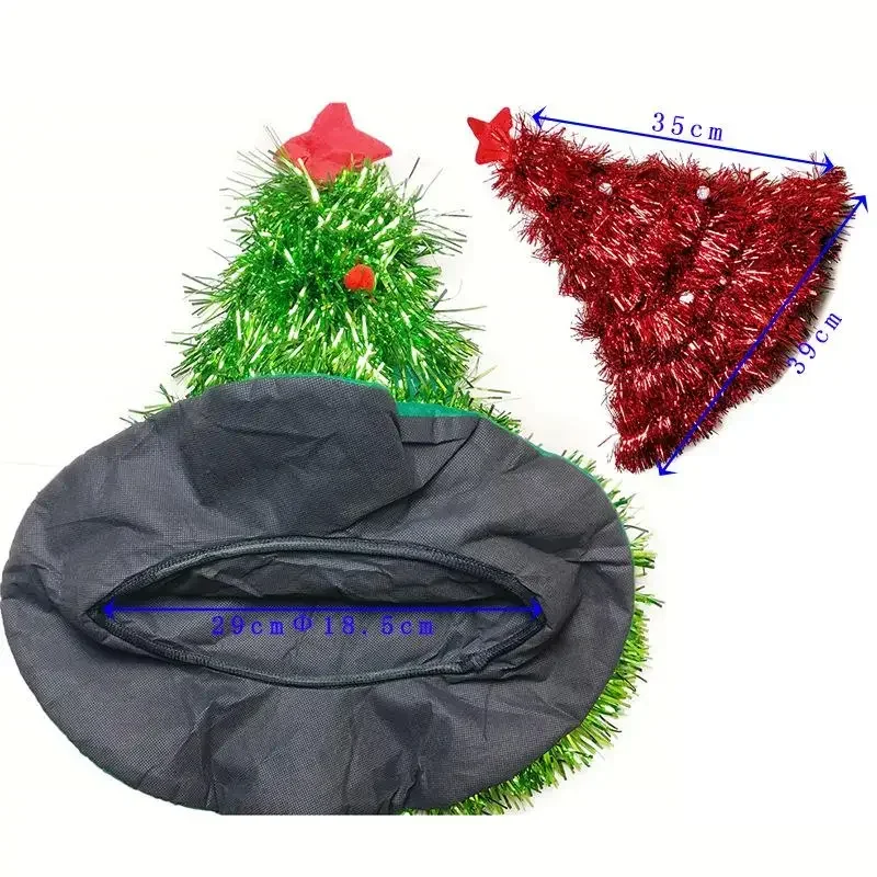2026 Tinsel Christmas Tree Hat Headband Father Christmas Xmas Party Santa Fancy Dress Costume Hat Christmas Hat