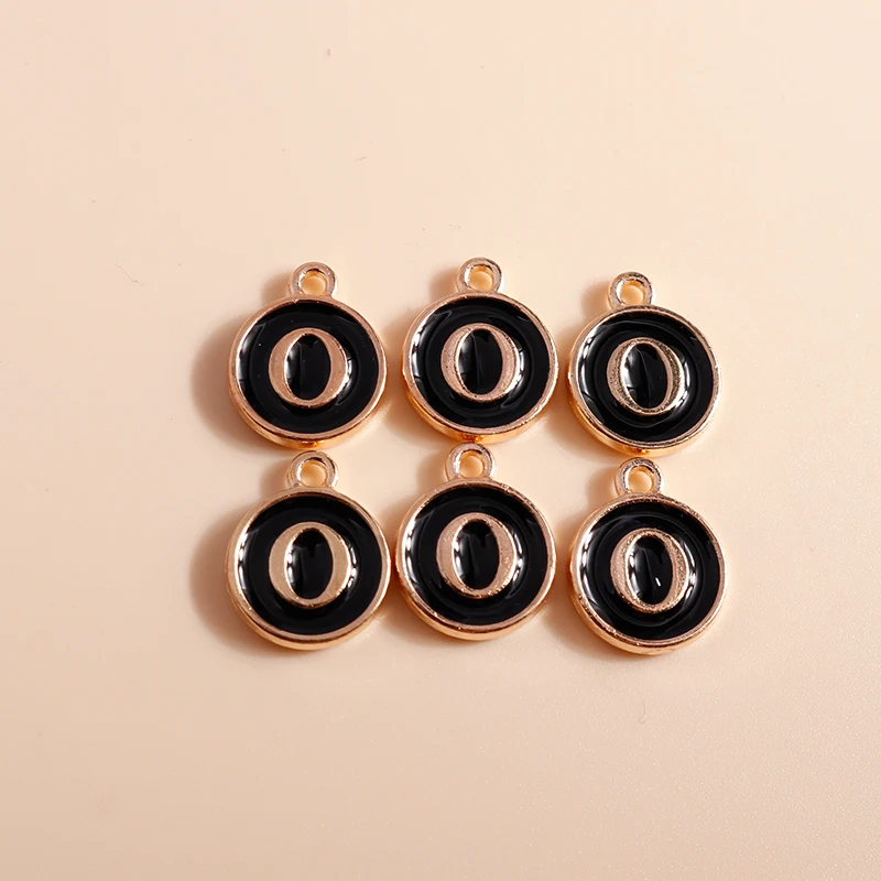 20 Stück 12x15mm Niedliche Schwarze Emaille A-Z 26 Alphabet-Buchstaben Anhänger für Schmuckherstellung Ohrringe Halsketten DIY Bastelzubehör – Detail 17