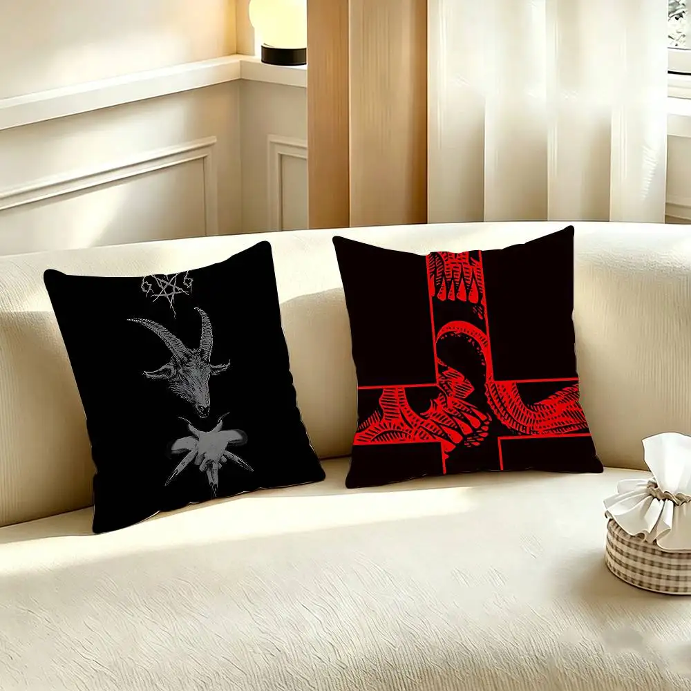 Satanic G-Goat Satan D-devil Polyester Printed Pillow Cover Square 30 35 40 45 50 55 cm Soft for Sofa Bed Car Home Decor