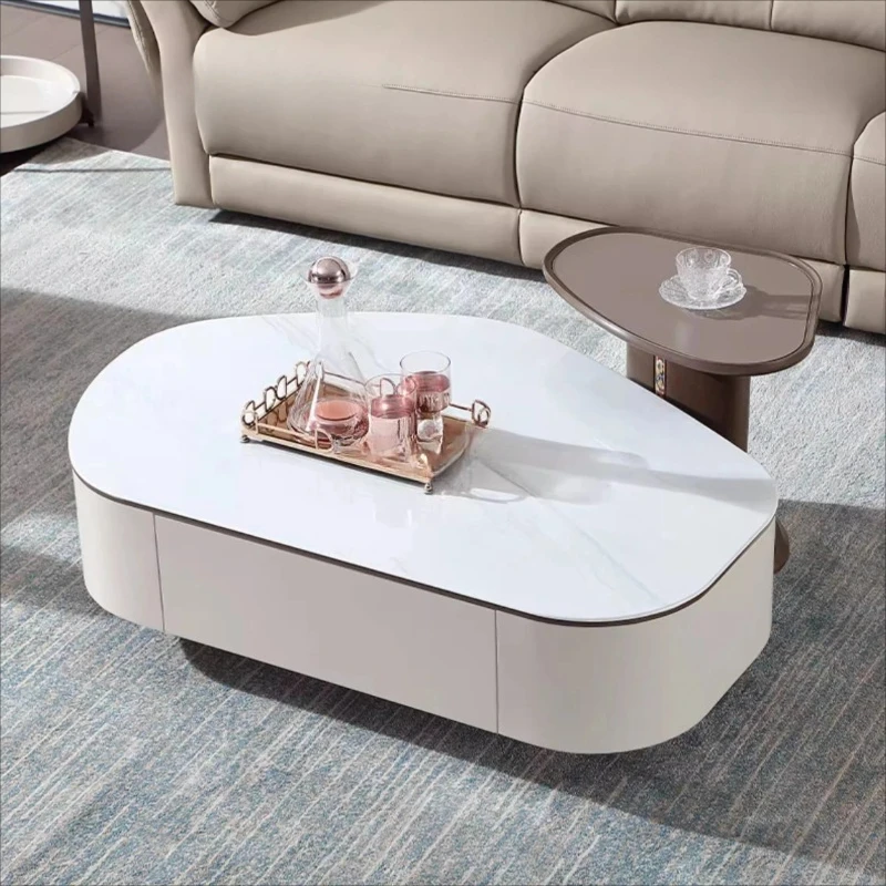 

Living room household high-end marble small apartment removable minimalist high-end coffee table