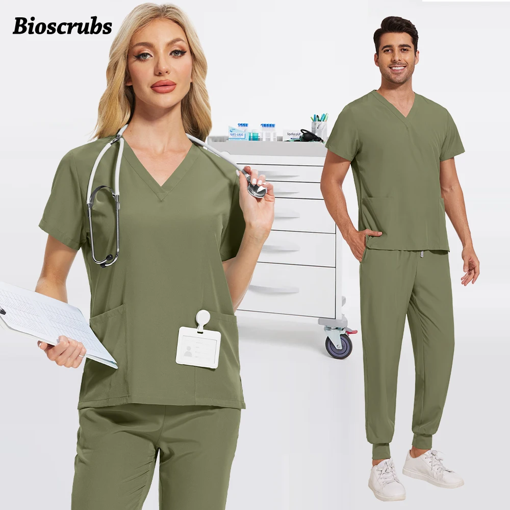 

Unisex Medical Scrubs Set Nursing Surgical Suit High Quality Elastic Clinical Workwear Pet Shop Pharmacy Uniform Wholesale Price