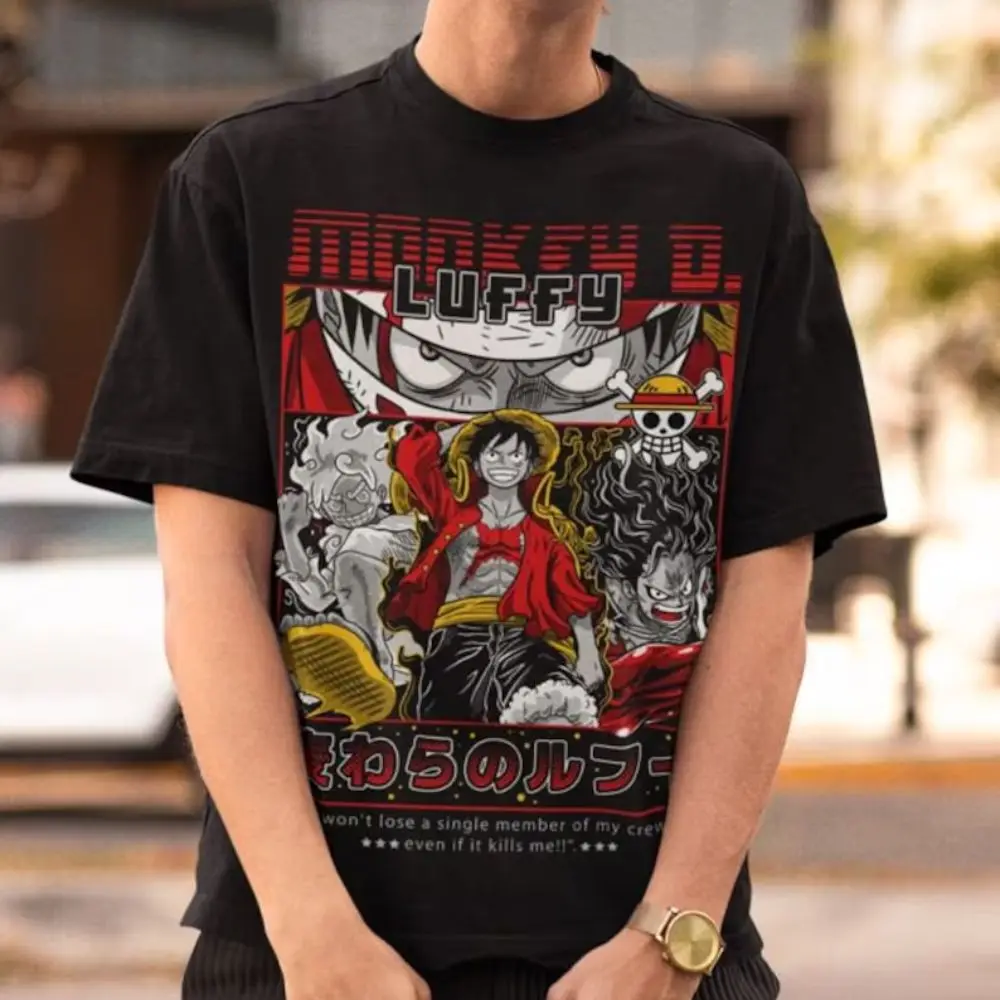 

Летние новинки: футболка с коротким рукавом и круглым вырезом в стиле аниме и комиксов, унисекс, для пар.