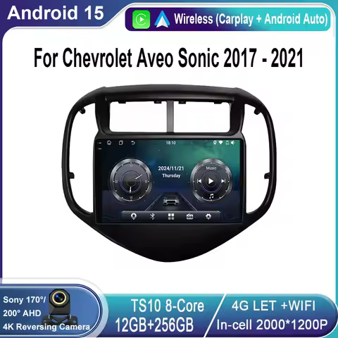 Android Auto For Chevrolet Aveo Sonic 2017 - 2021 Multimedia Car Radio Monitor Player Autoradio GPS Navigation Stereo Carplay BT