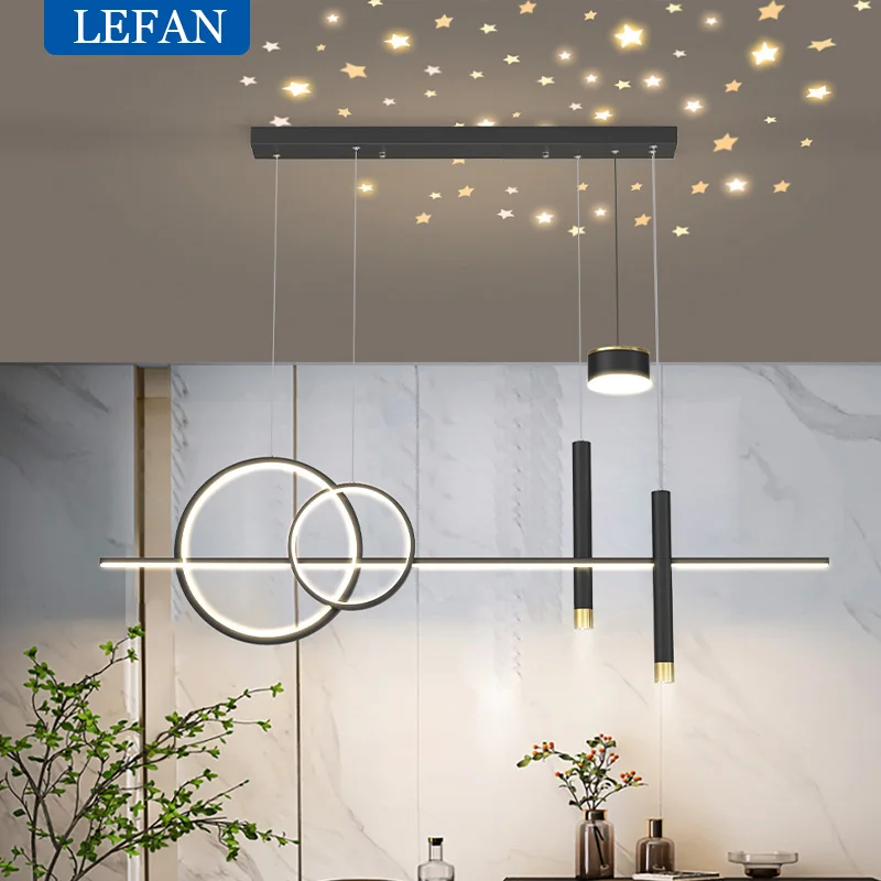 Imagem -02 - Lustre Estrelado Nórdico Moderno Luminária de Sala de Jantar de Luxo Mesa Decorativa Criativa Luz Pendente Iluminação Suspensa Multimodo