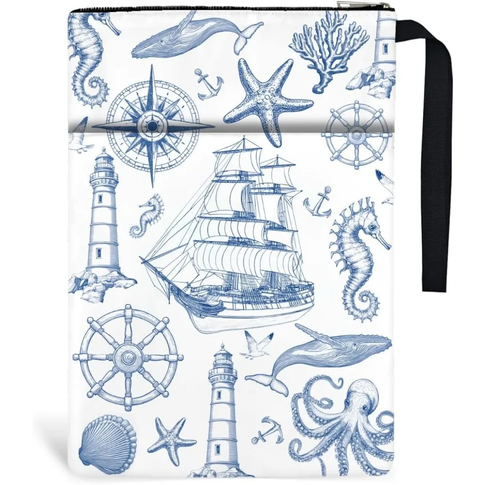 

1 шт. чехол для книги с карманом 13,4x9,45 дюйма (34x24 см) чехол для книги парусника морская жизнь защитные чехлы для книг обложки для книг