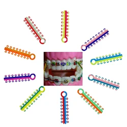 20Pcs/Bag Dental Bicolored Elastic Ligature Ties Bands for Brackets Braces Orthodontic Materials