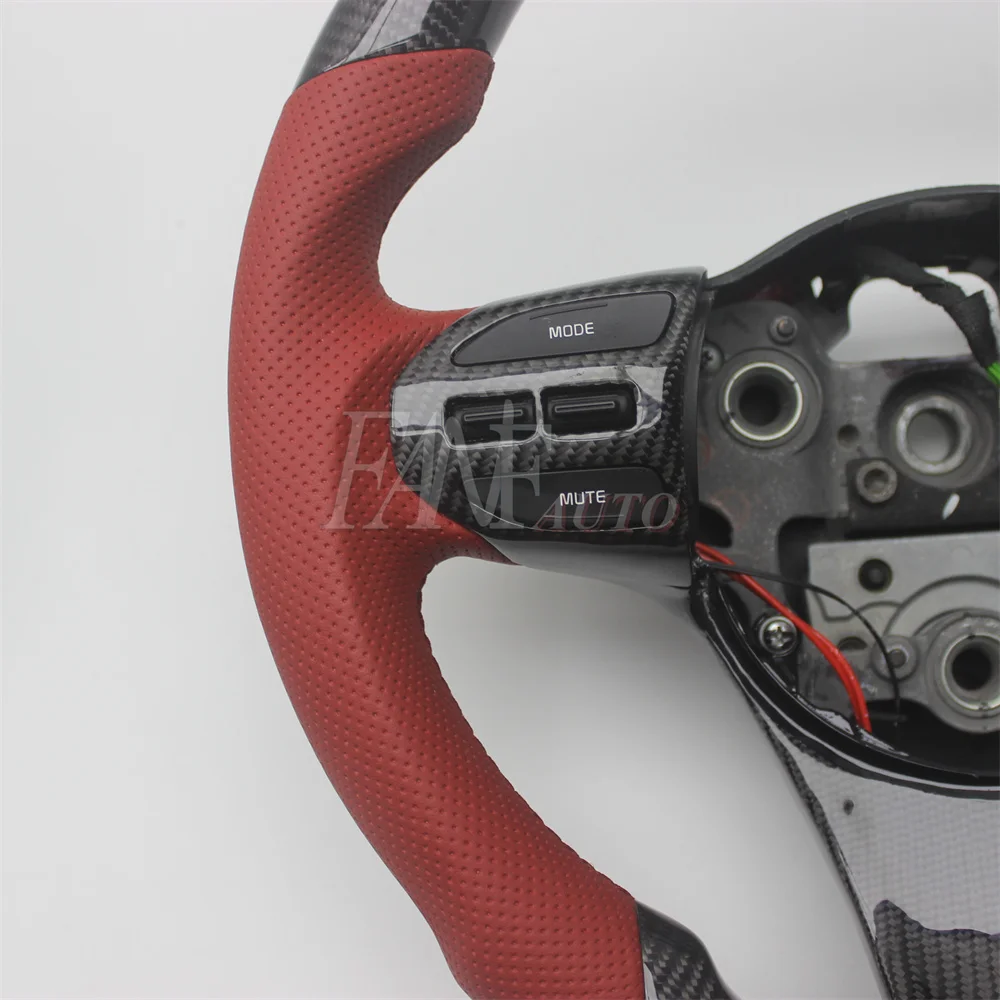 Replacement Real Carbon Fiber Steering Wheel with Leather for Kia K5 OPTIMA 2011-2015