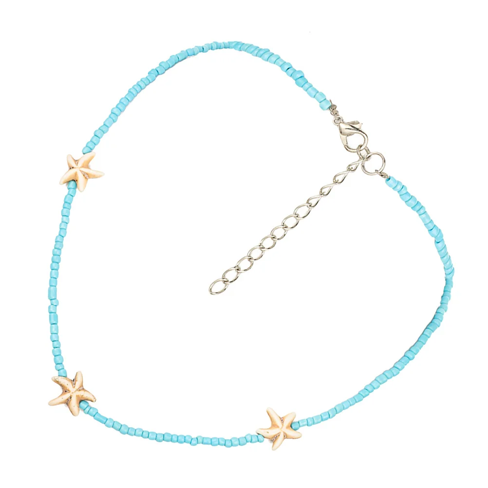 

Star Bead Necklace Bohemia Style Lightweight Clavicle Chain For Women Beach Jewelry Summer Fashion Beaded Neck Chain