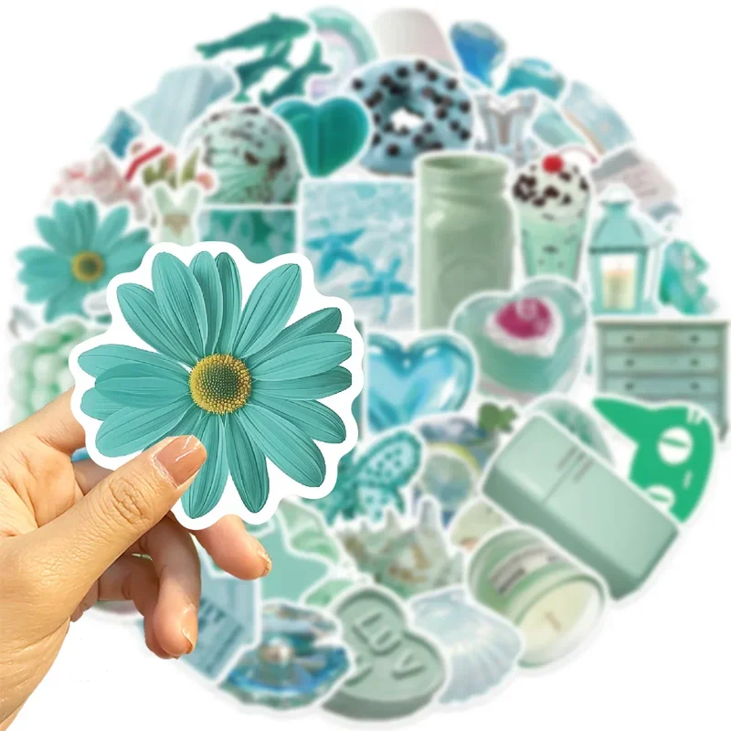 10/30/50Pcs Peppermint Green Waterproof Graffiti Sticker Aesthetic Decorative Luggage Laptop Phone Guitar Scrapbook Kids Sticker