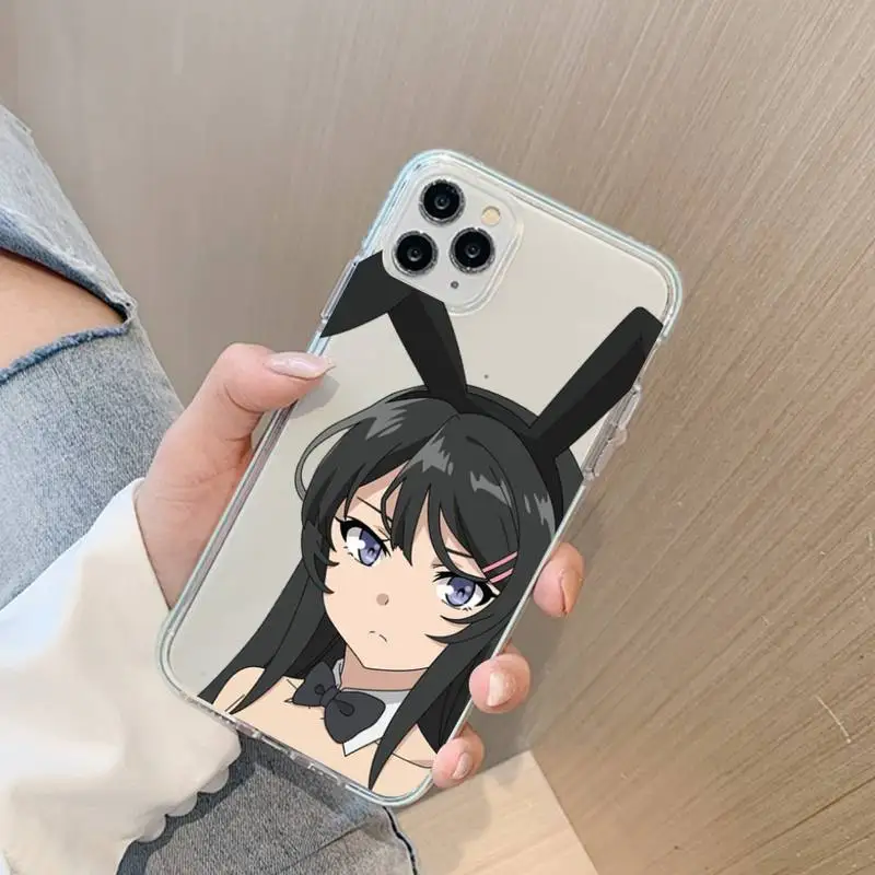 Sakurajima Mai Anime Phone Case For iPhone 13 14 Pro Max XS XR 12 11 Pro 13 Mini 6 7 8 Plus Soft Clear Back Cover
