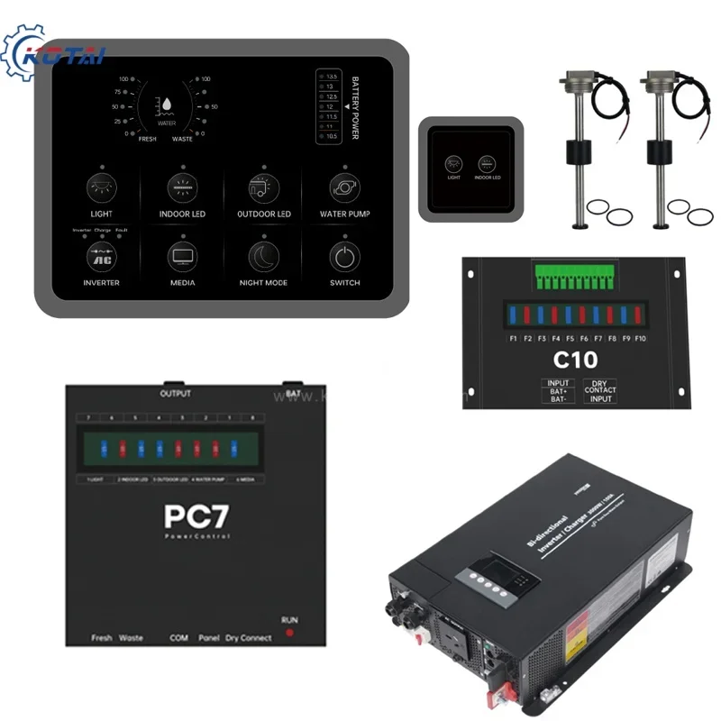 

Стандартные комплекты интеллектуальной системы управления караваном AU, панель управления автофургоном Lifepo4, зарядка аккумулятора, встроенные солнечные инверторы