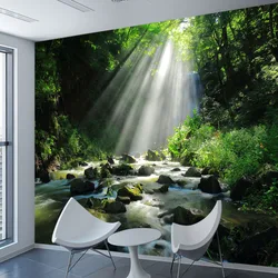 Custom Self Adhesive Easy to Apply Forest Wallpaper for Living Room Bedroom Contact Wall Art Papers Home Decor Landscape Murals