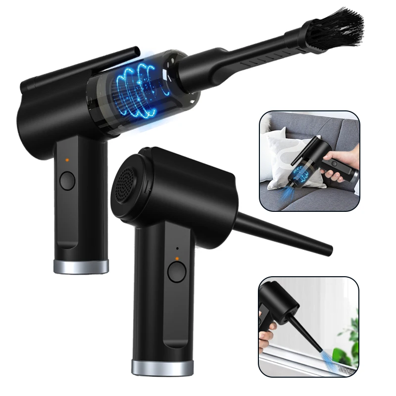 Souffleur Air Comprimé 91 000 Tr/min - Pour Nettoyer PC, Clavier, Voiture - Rechargeable USB-C, 3 Vitesses - 6